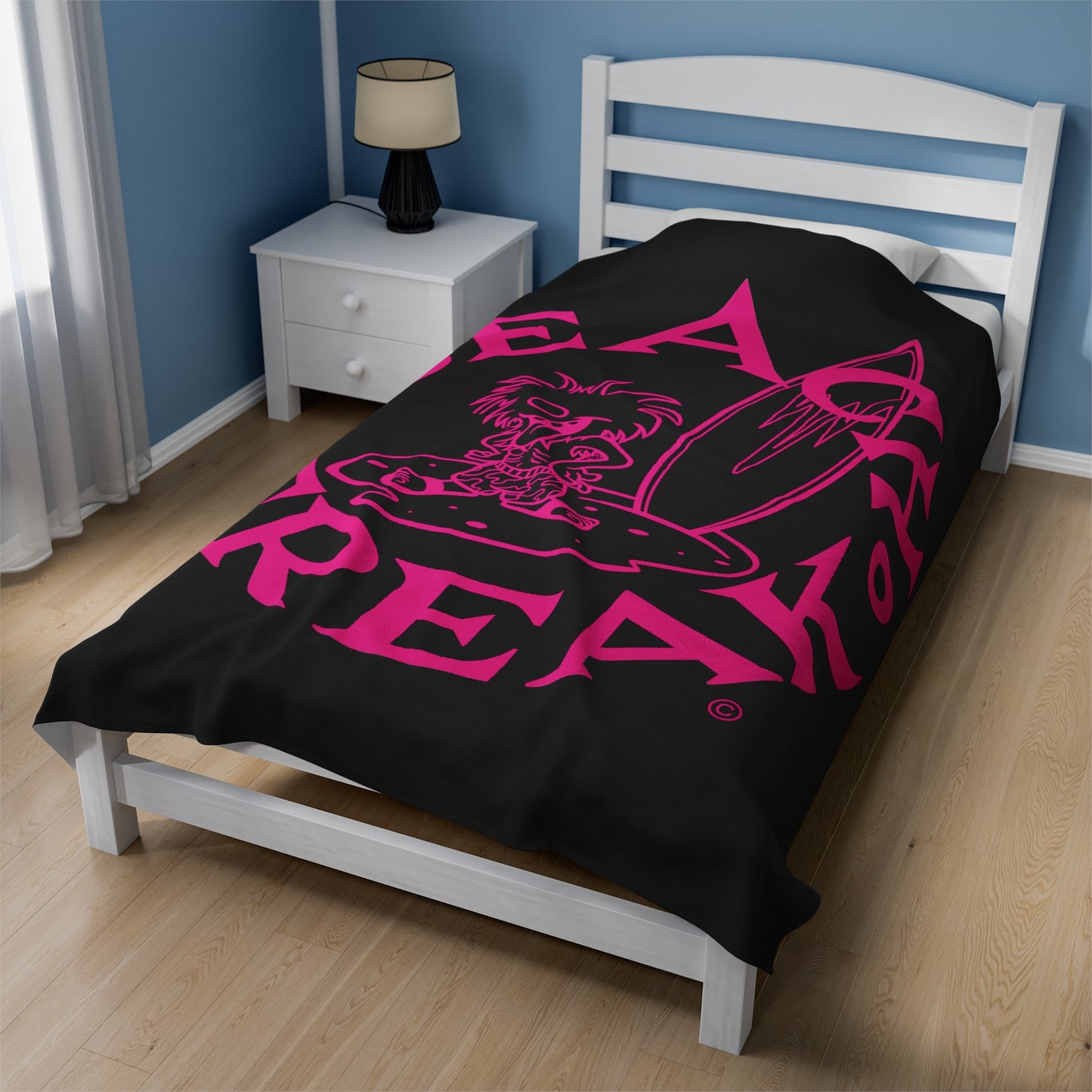 BEACH FREAK© Velveteen Plush Blanket - Pink FREAK