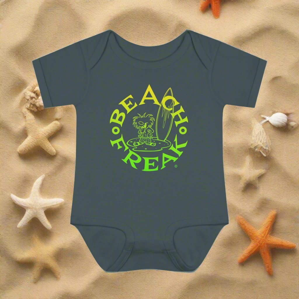 LIME & YELLOW BEACH FREAK© Baby Rib Bodysuit