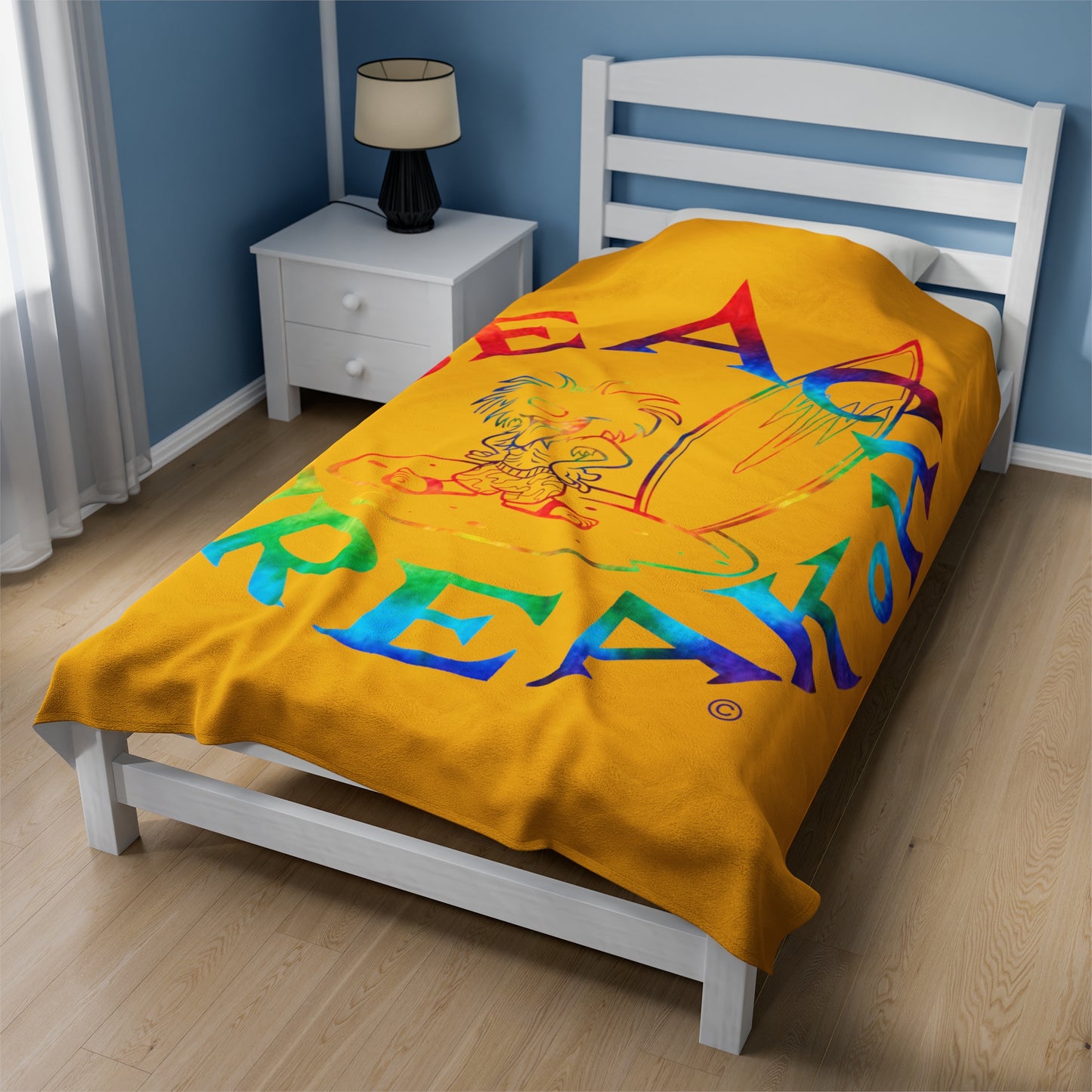 TIE-DYE BEACH FREAK© Velveteen Plush Blanket