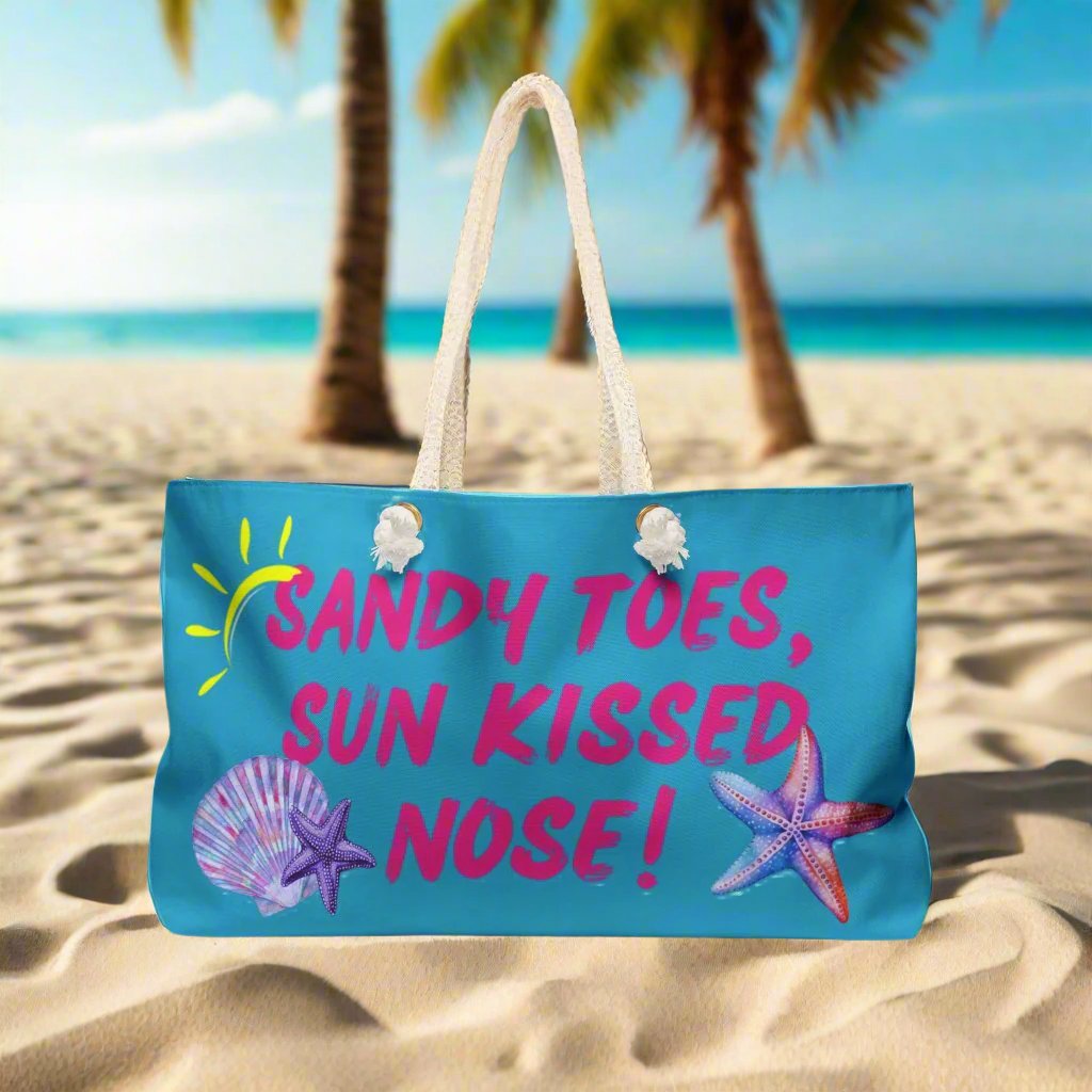 PINK BEACH FREAK© 'SANDY TOES, SUN KISSED NOSE' Weekender Bag