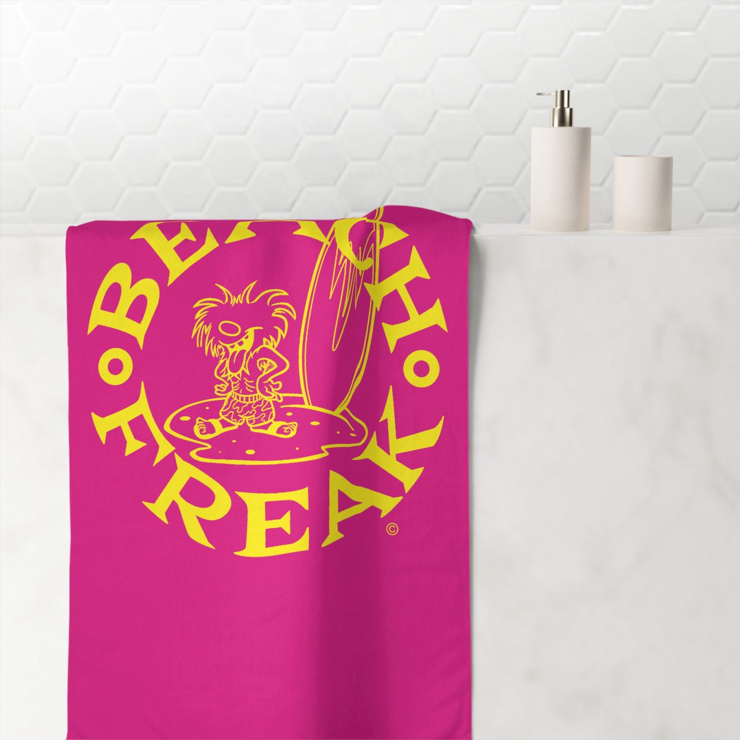 YELLOW BEACH FREAK© Mink-Cotton Towel