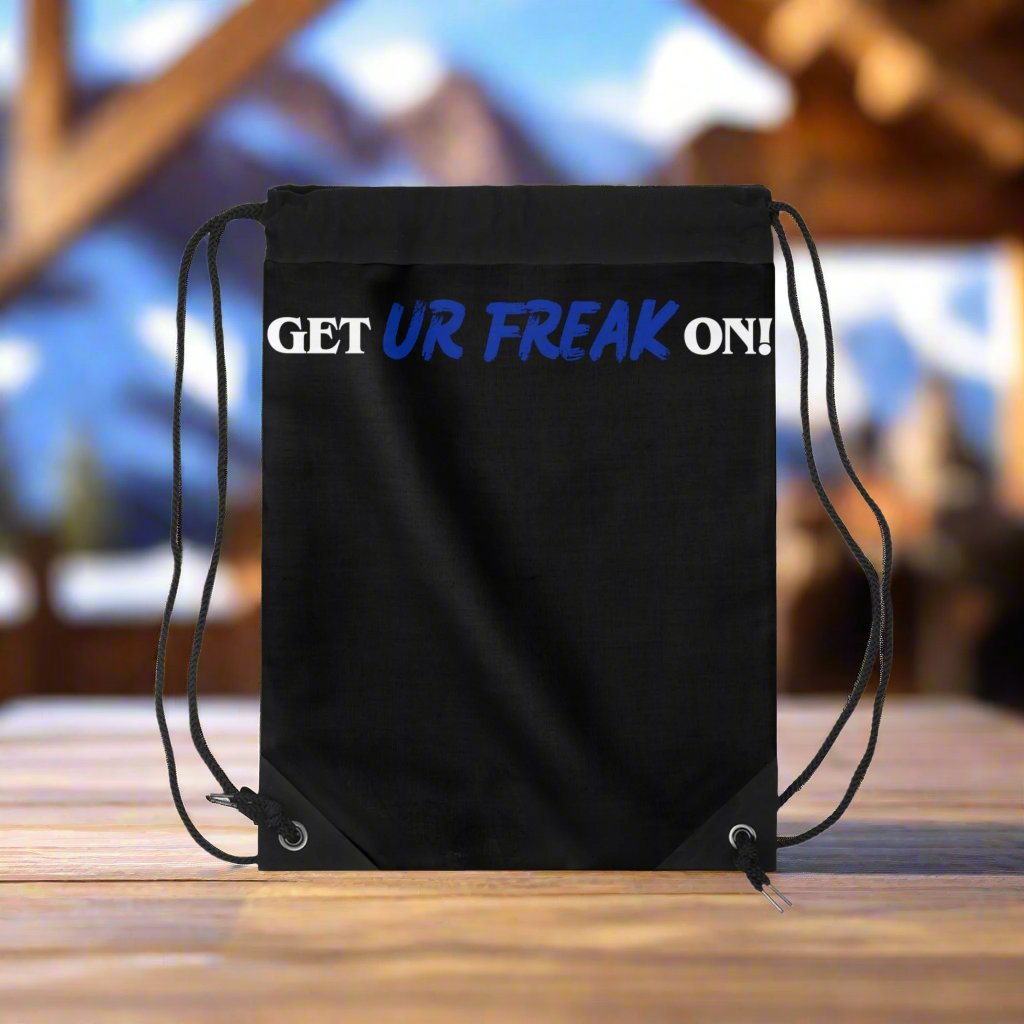 BLUE & WHITE SNOW FREAK© DRAWSTRING BAG