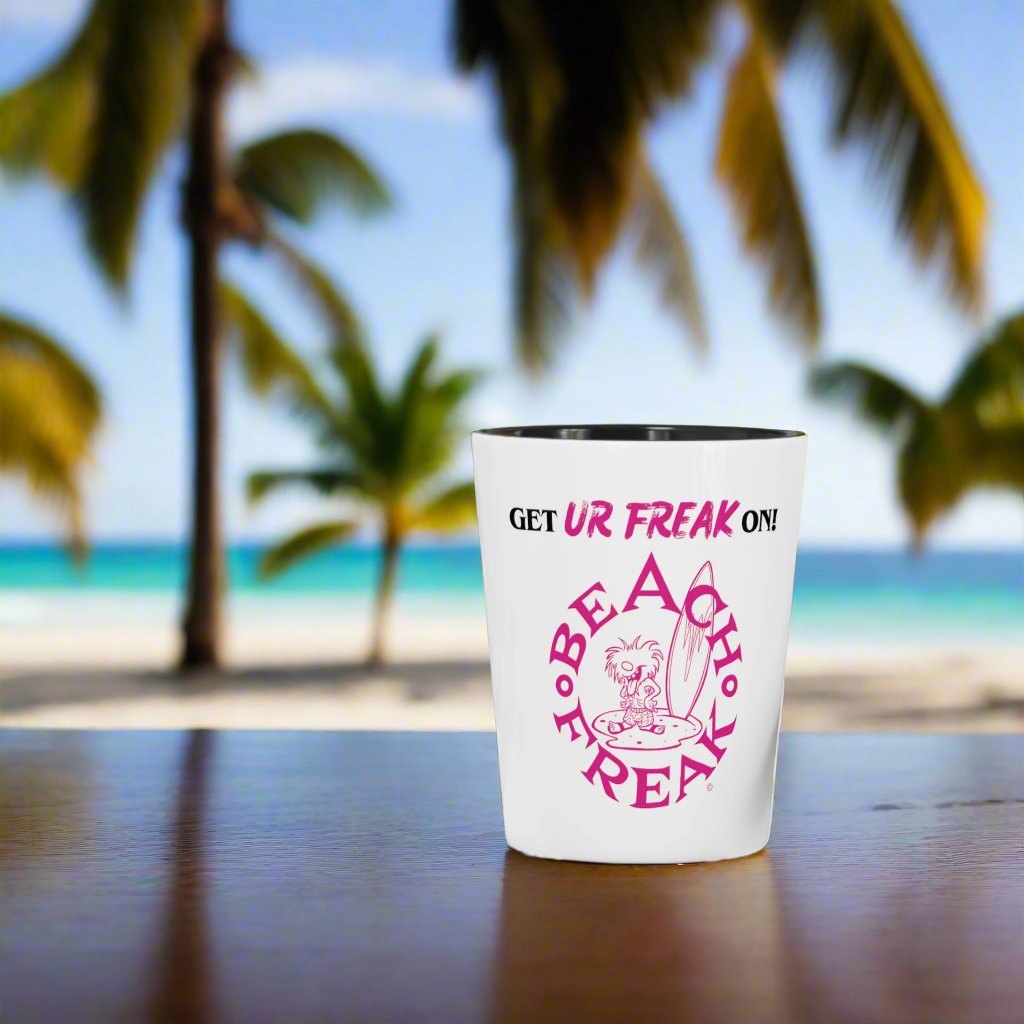 PINK BEACH FREAK© Ceramic Shot Glass