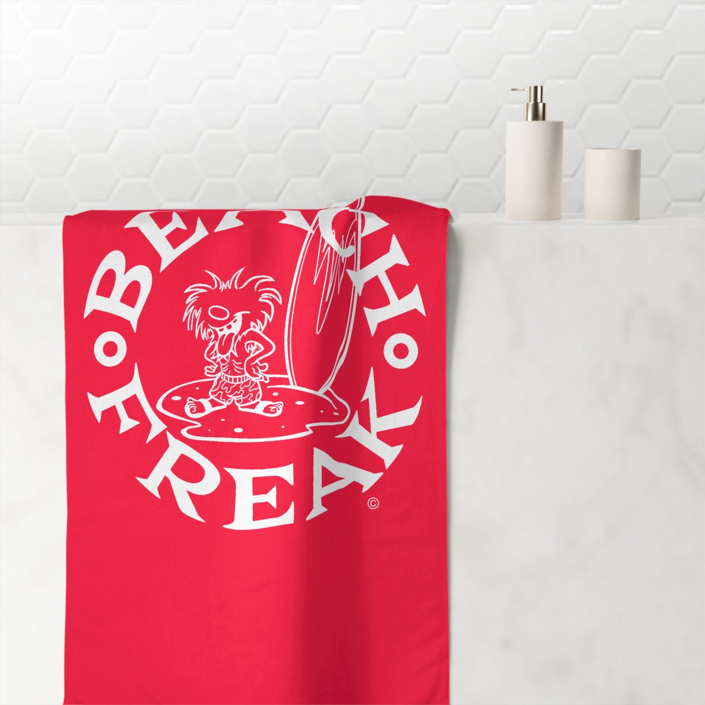WHITE BEACH FREAK© Mink-Cotton Towel