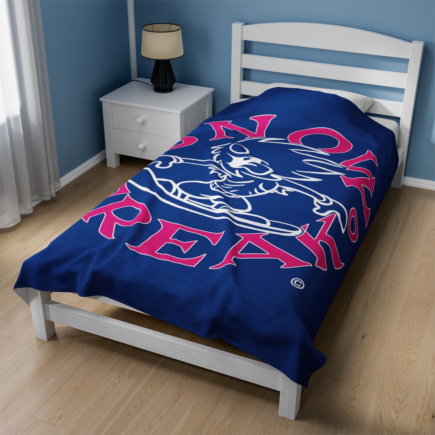 PINK N' WHITE SNOW FREAK© Velveteen Plush Blanket