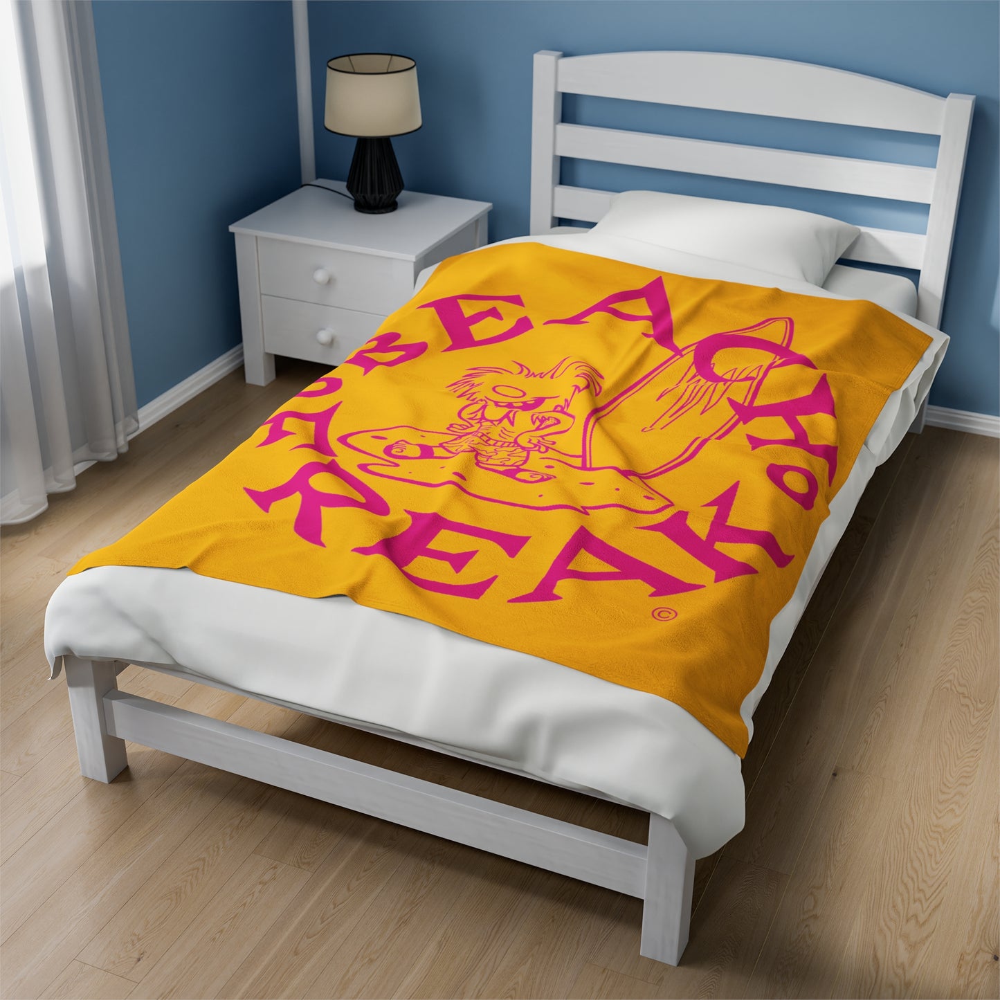 PINK BEACH FREAK© Velveteen Plush Blanket