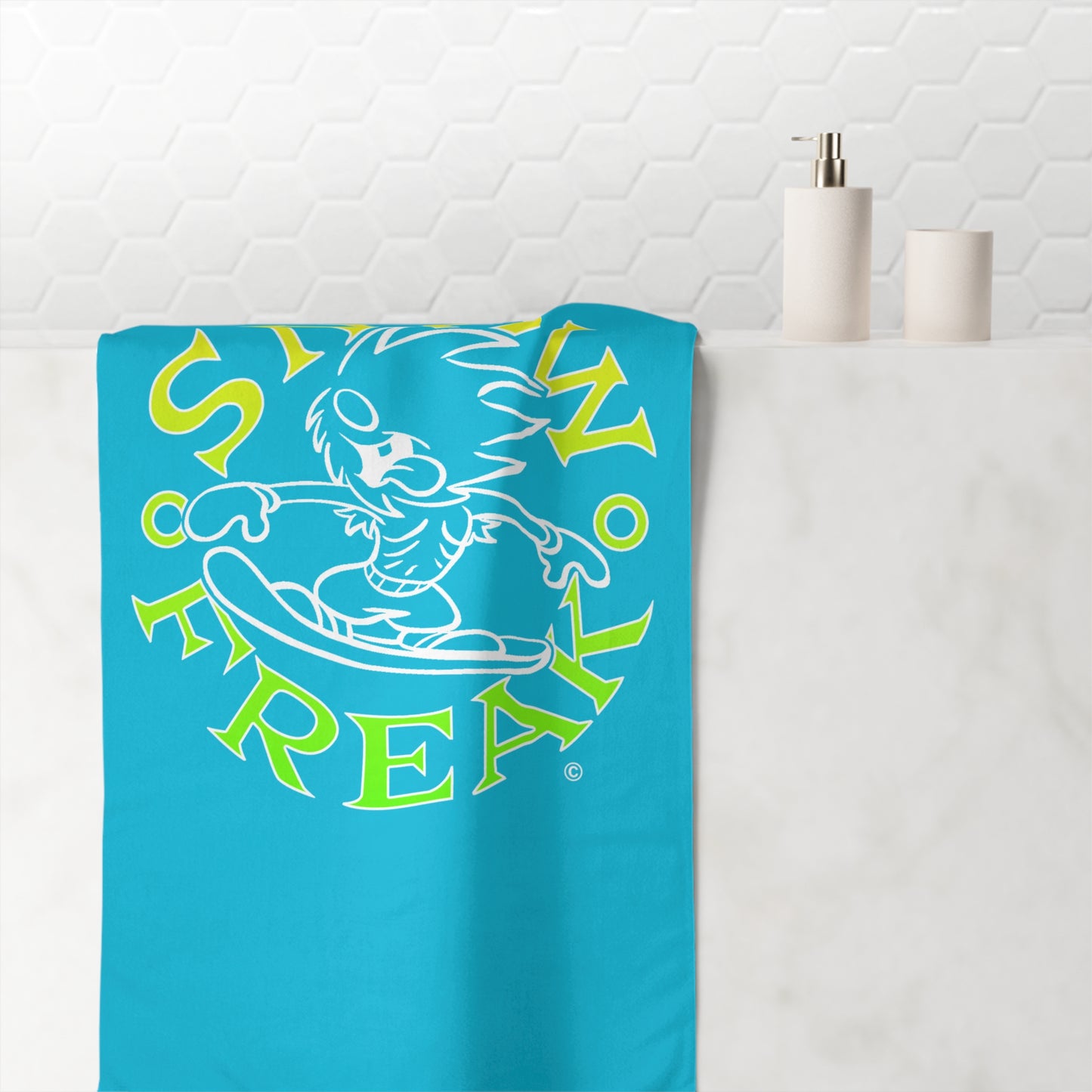 LIME 'N' YELLOW SNOW FREAK© Mink-Cotton Towel