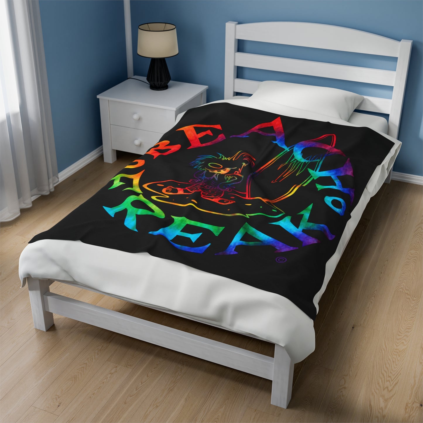 TIE-DYE BEACH FREAK© Velveteen Plush Blanket