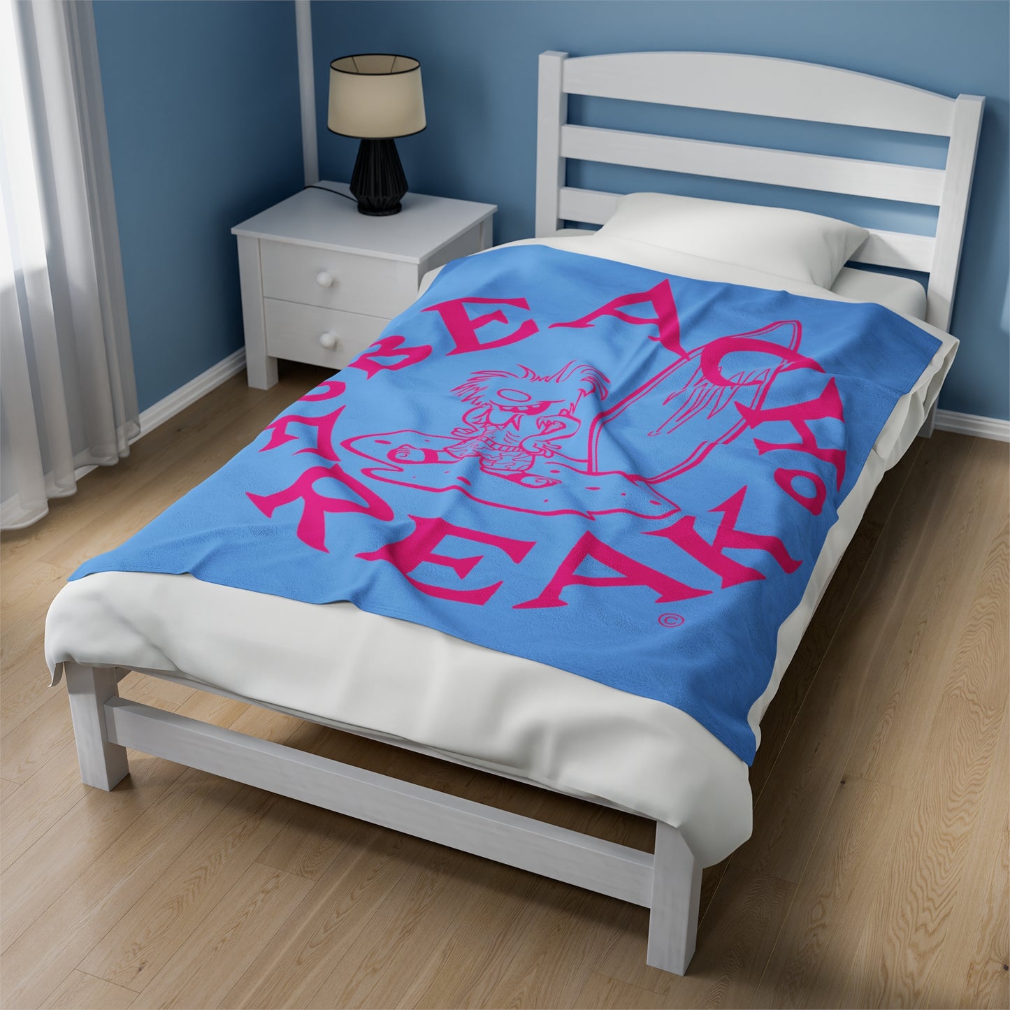 PINK BEACH FREAK© Velveteen Plush Blanket