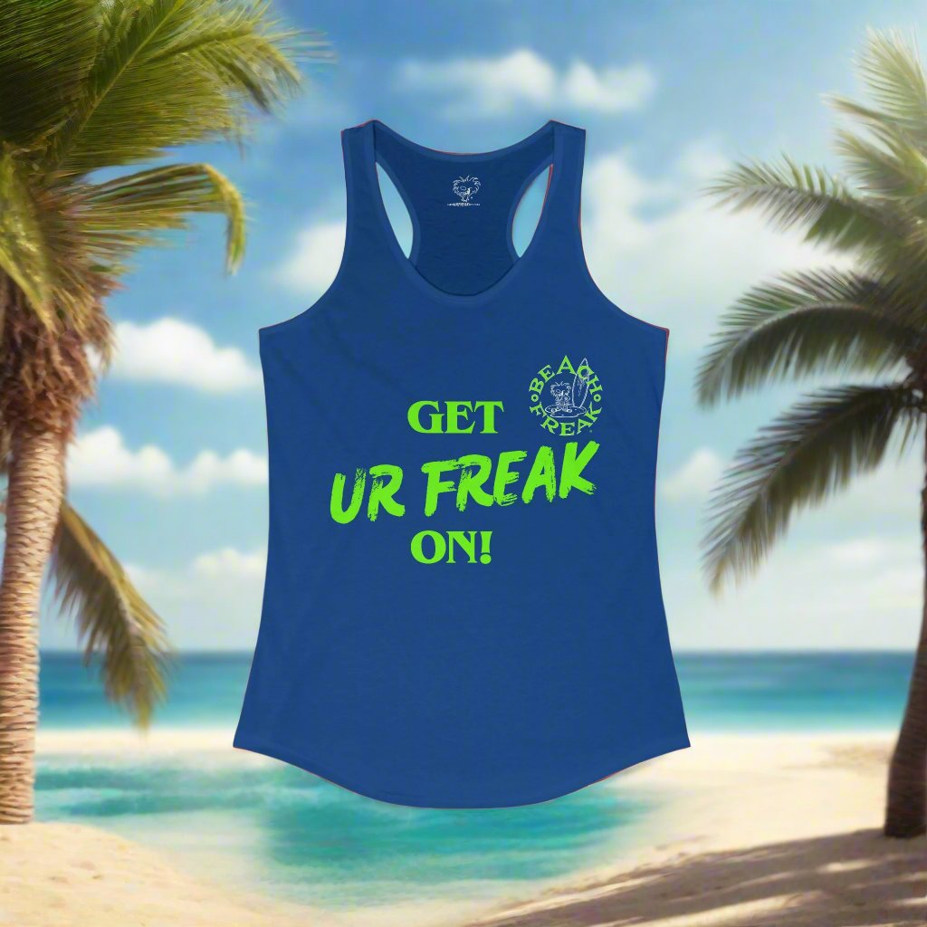 'GET UR FREAK ON!' LIME BEACH FREAK© Racerback Tank