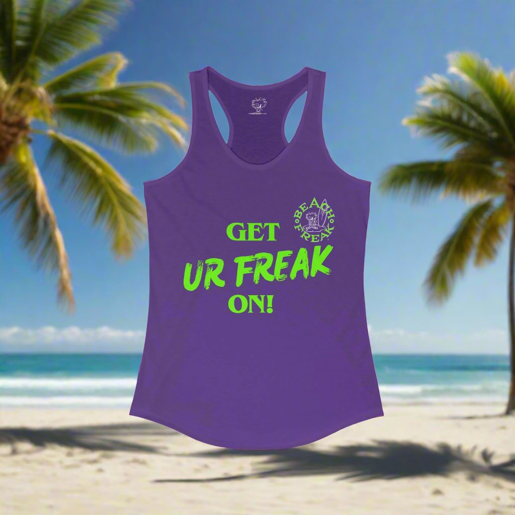 'GET UR FREAK ON!' LIME BEACH FREAK© Racerback Tank