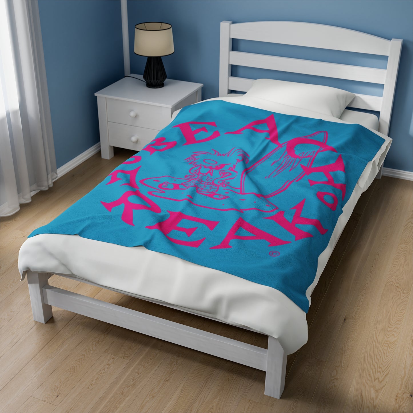 PINK BEACH FREAK© Velveteen Plush Blanket