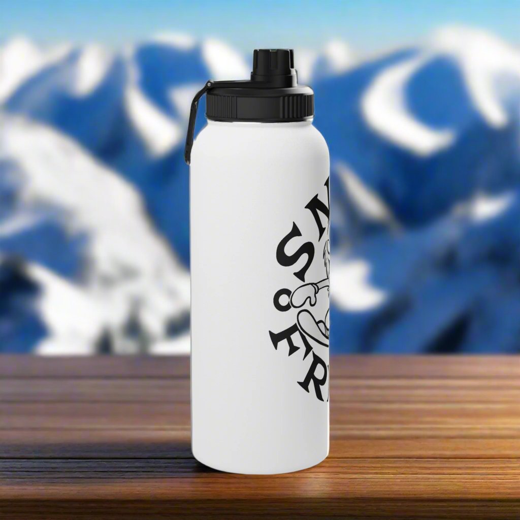black SNOW FREAK© Stainless Steel Water Bottle
