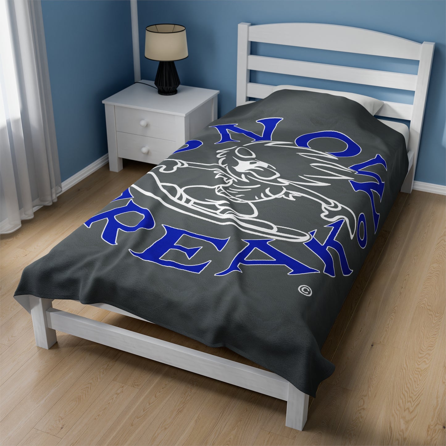 BLUE N' WHITE SNOW FREAK© Velveteen Plush Blanket