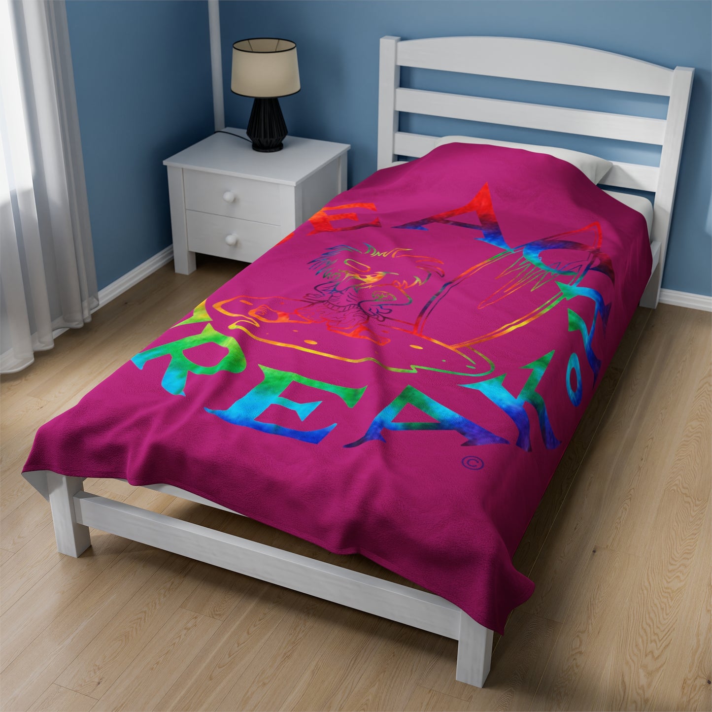 TIE-DYE BEACH FREAK© Velveteen Plush Blanket