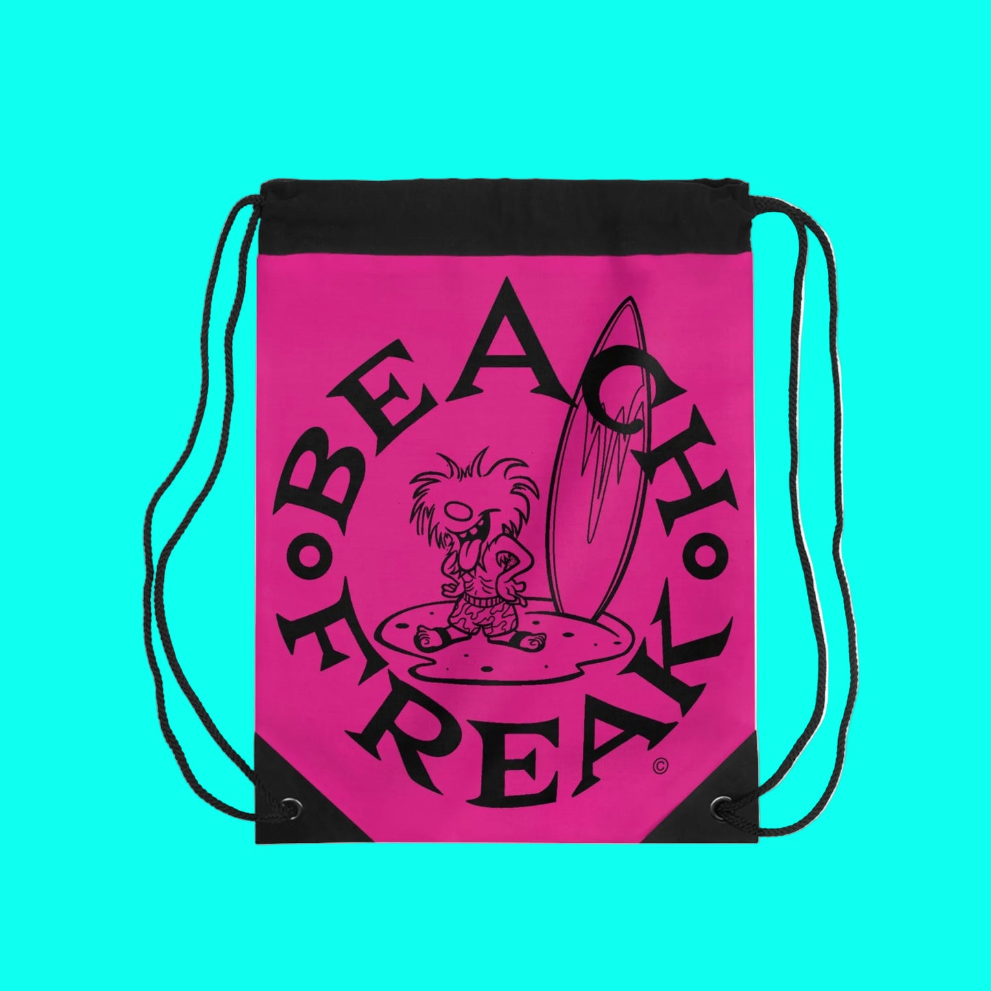 BLACK BEACH FREAK© Drawstring Bag