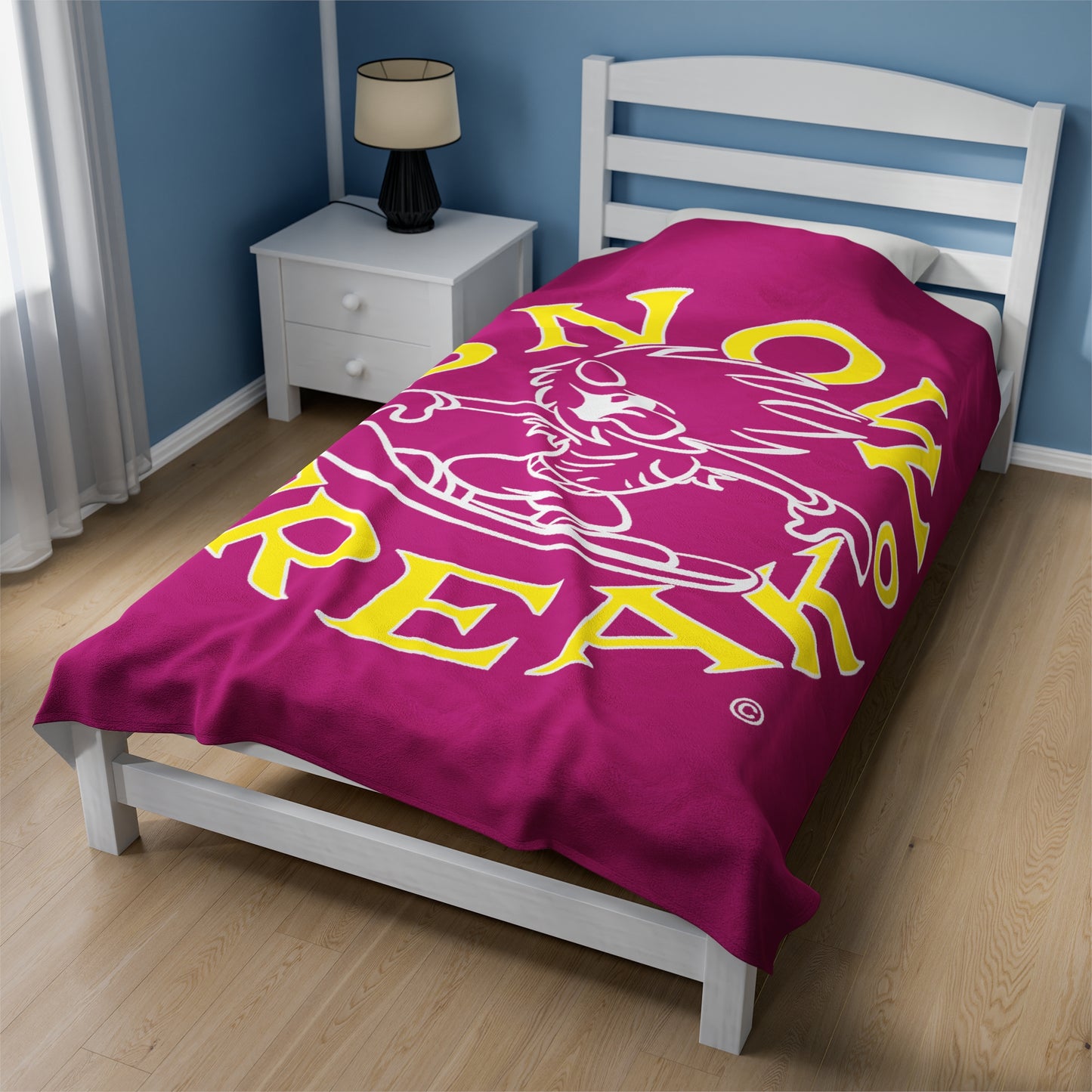 YELLOW N' WHITE SNOW FREAK© Velveteen Plush Blanket