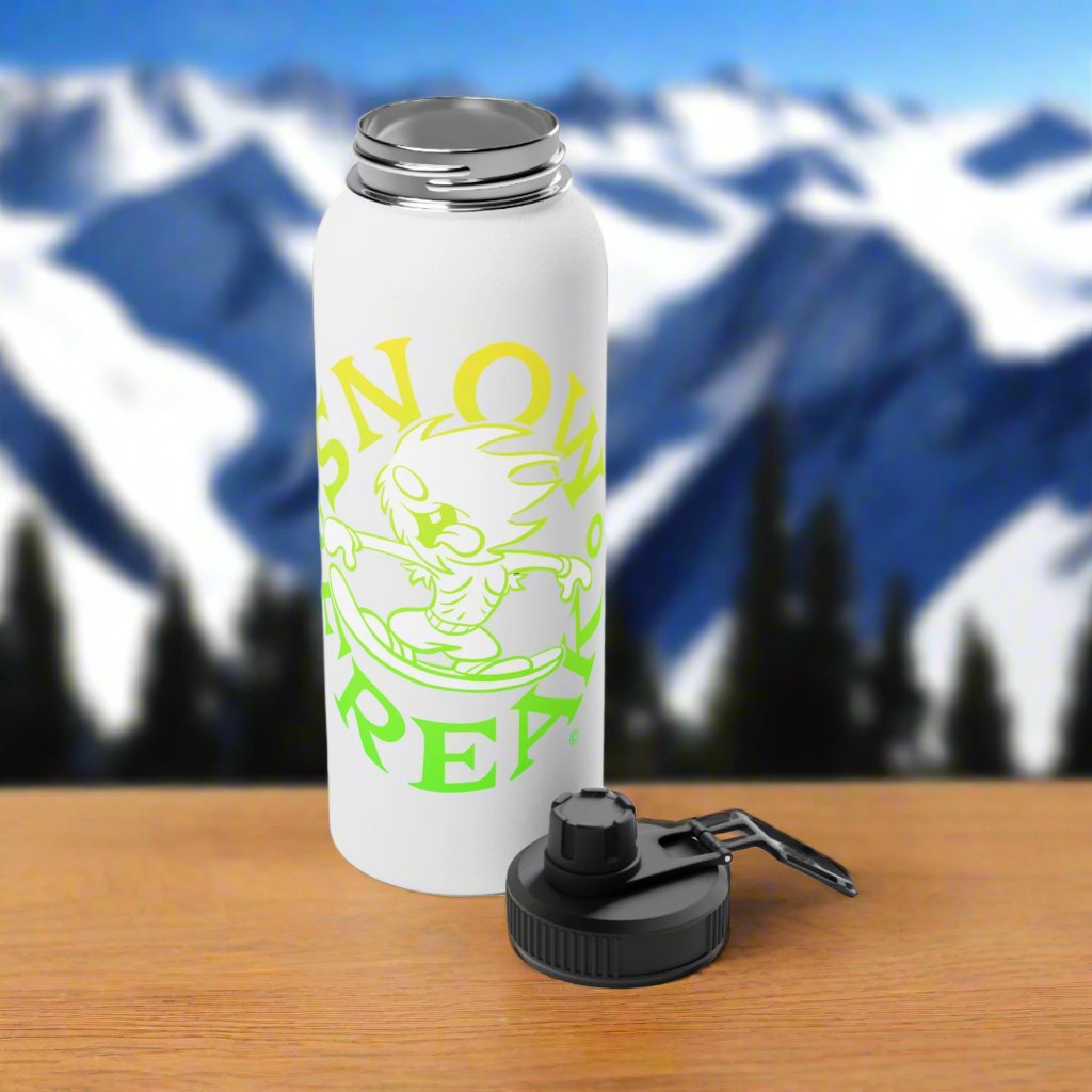 LIME N' YELLOW SNOW FREAK© Stainless Steel Water Bottle