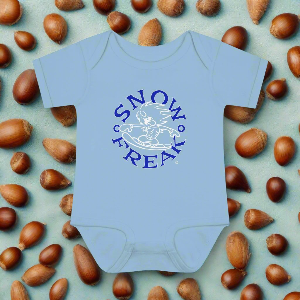 BLUE & WHITE SNOW FREAK© Baby Rib Bodysuit