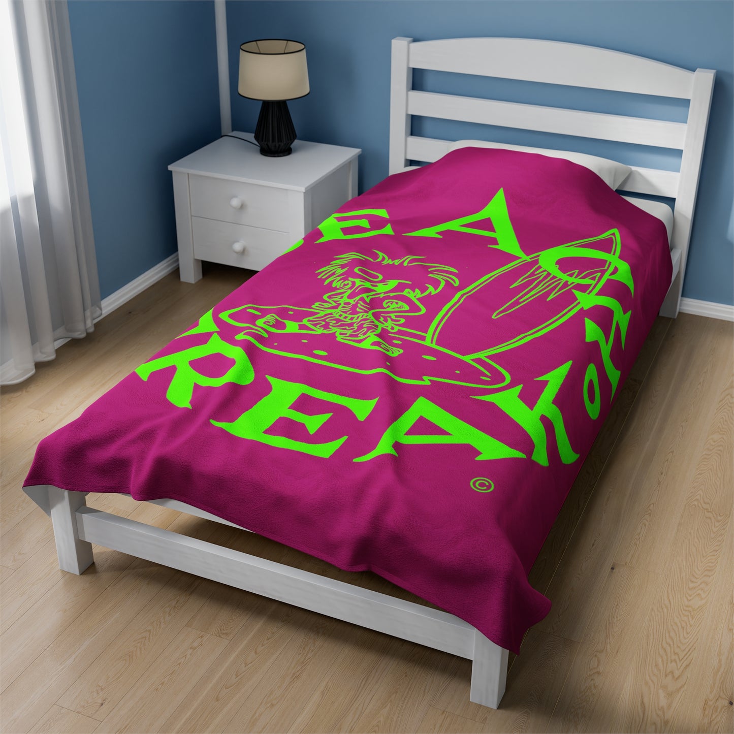 LIME BEACH FREAK© Velveteen Plush Blanket