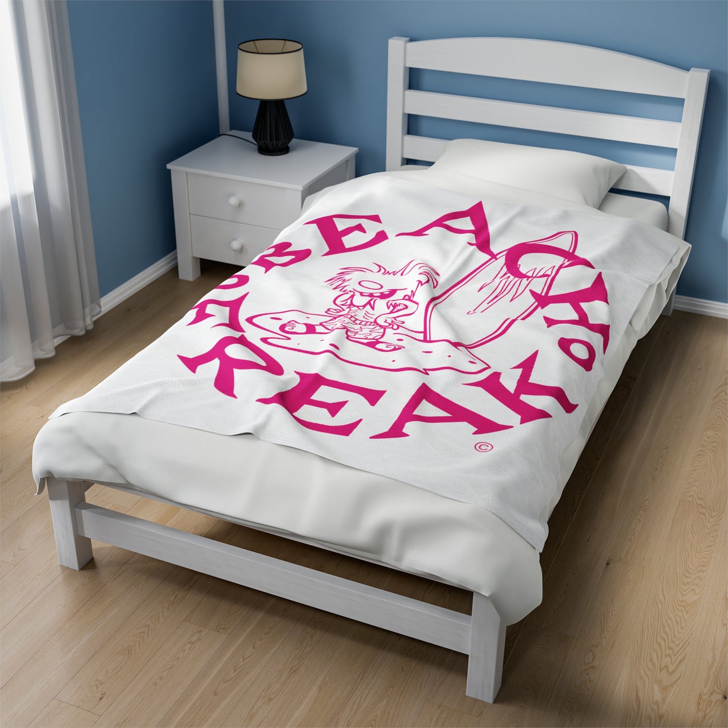 PINK BEACH FREAK© Velveteen Plush Blanket