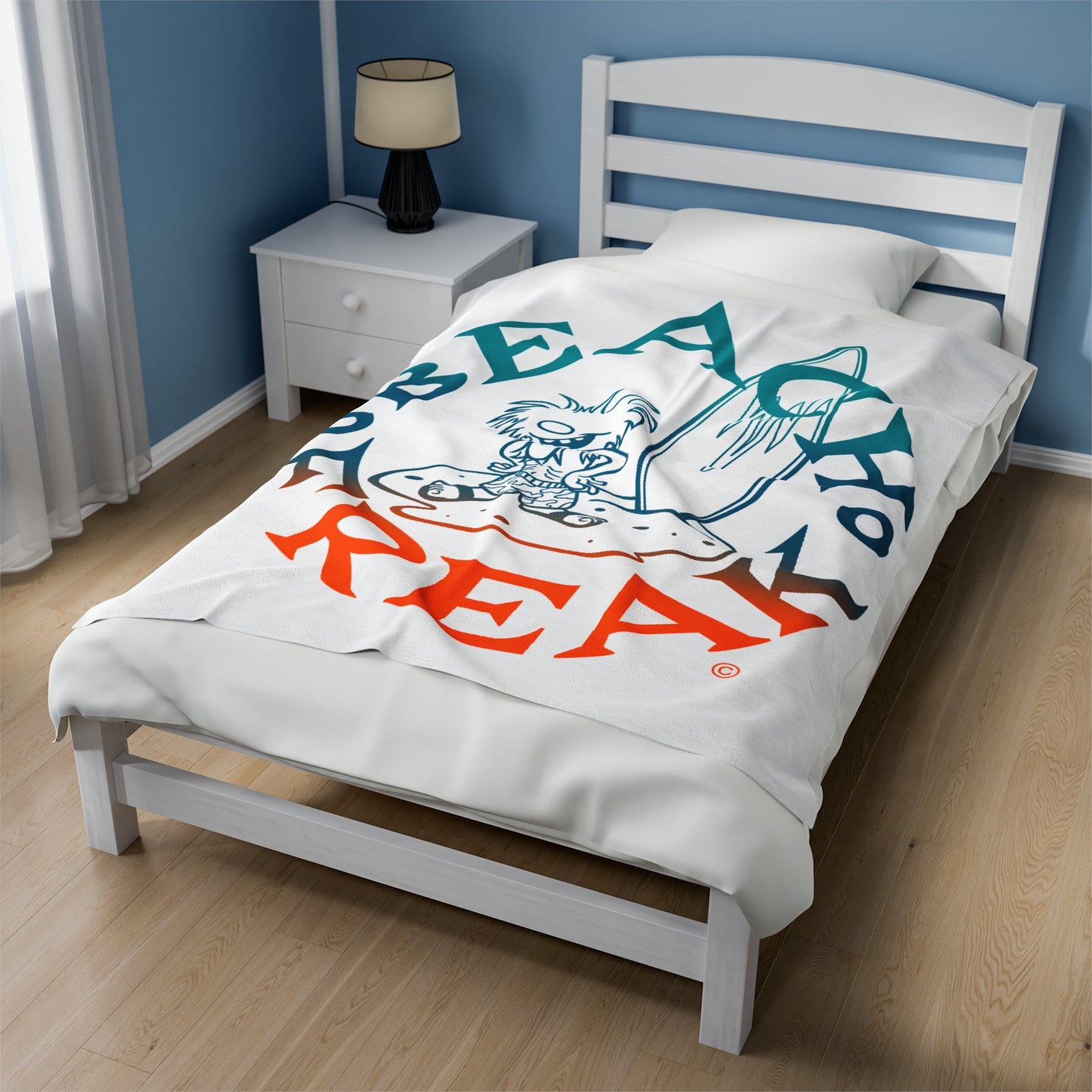 MIAMI BEACH FREAK© Velveteen Plush Blanket