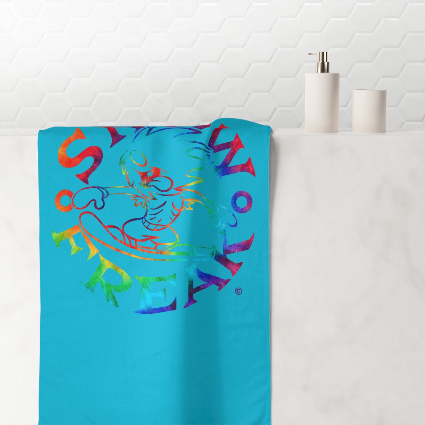 TIE-DYE SNOW FREAK© Mink-Cotton Towel