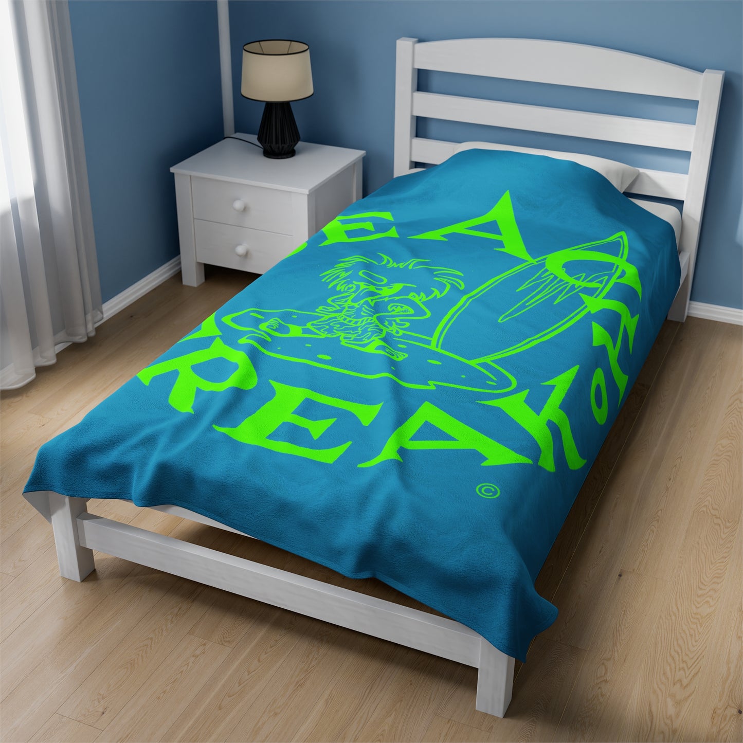 LIME BEACH FREAK© Velveteen Plush Blanket