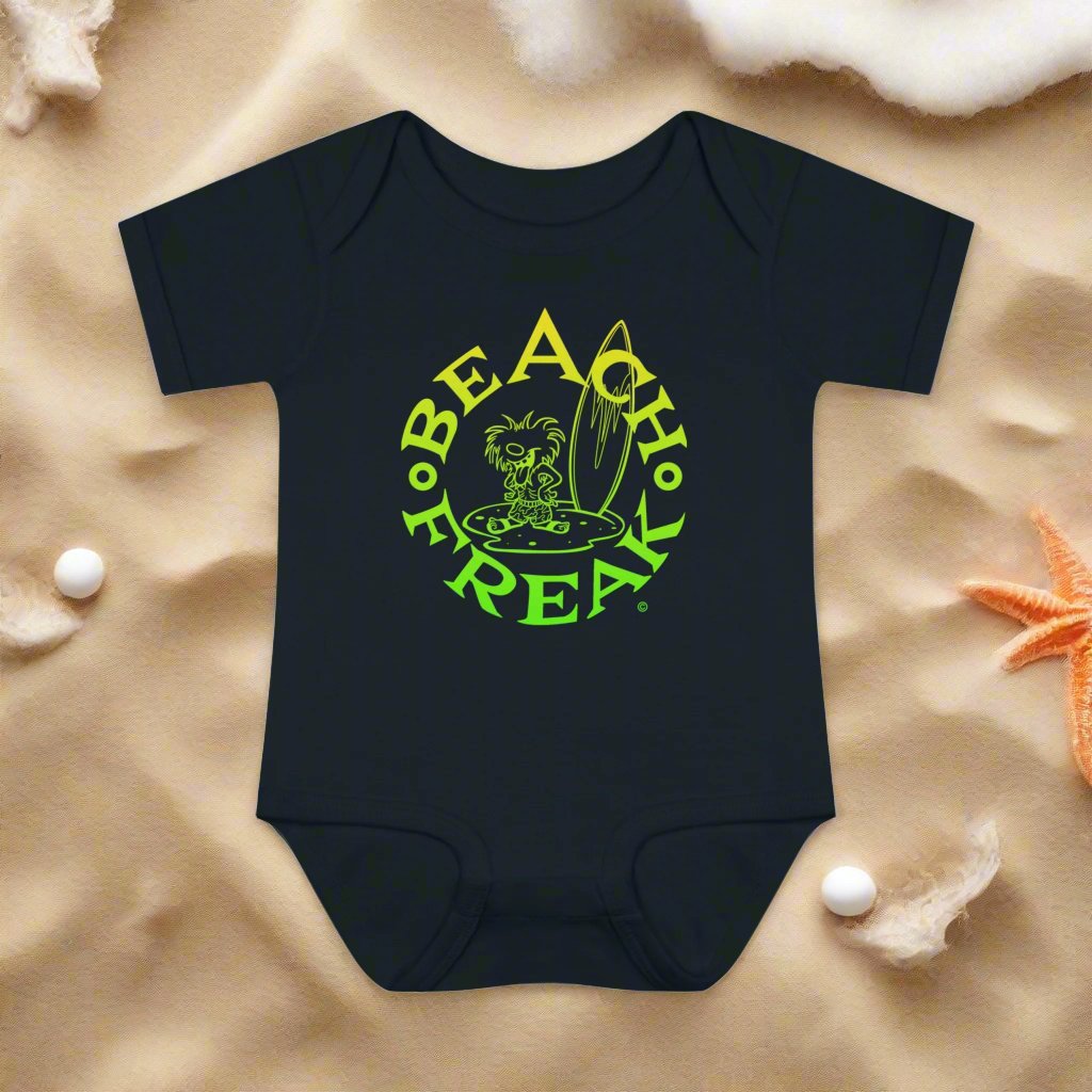 LIME & YELLOW BEACH FREAK© Baby Rib Bodysuit