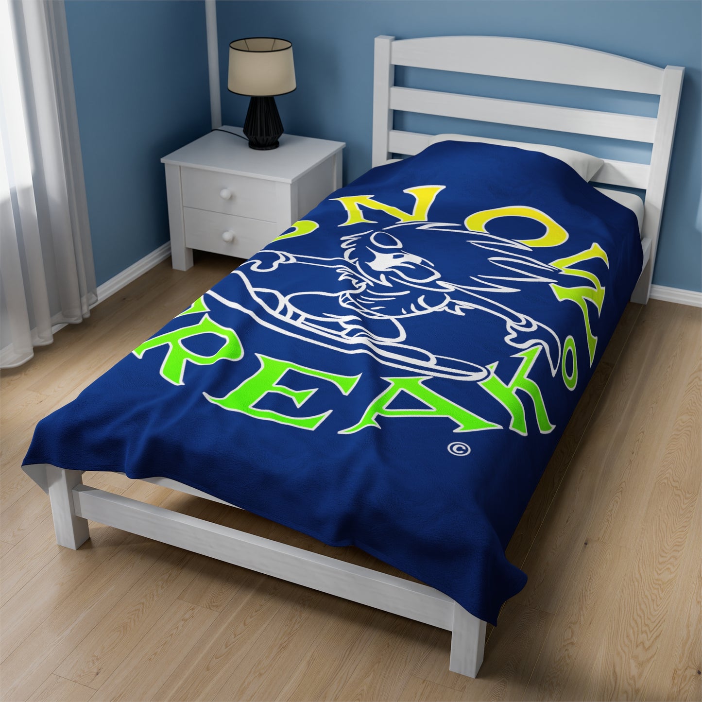 LIME, YELLOW N' WHITE SNOW FREAK© Velveteen Plush Blanket