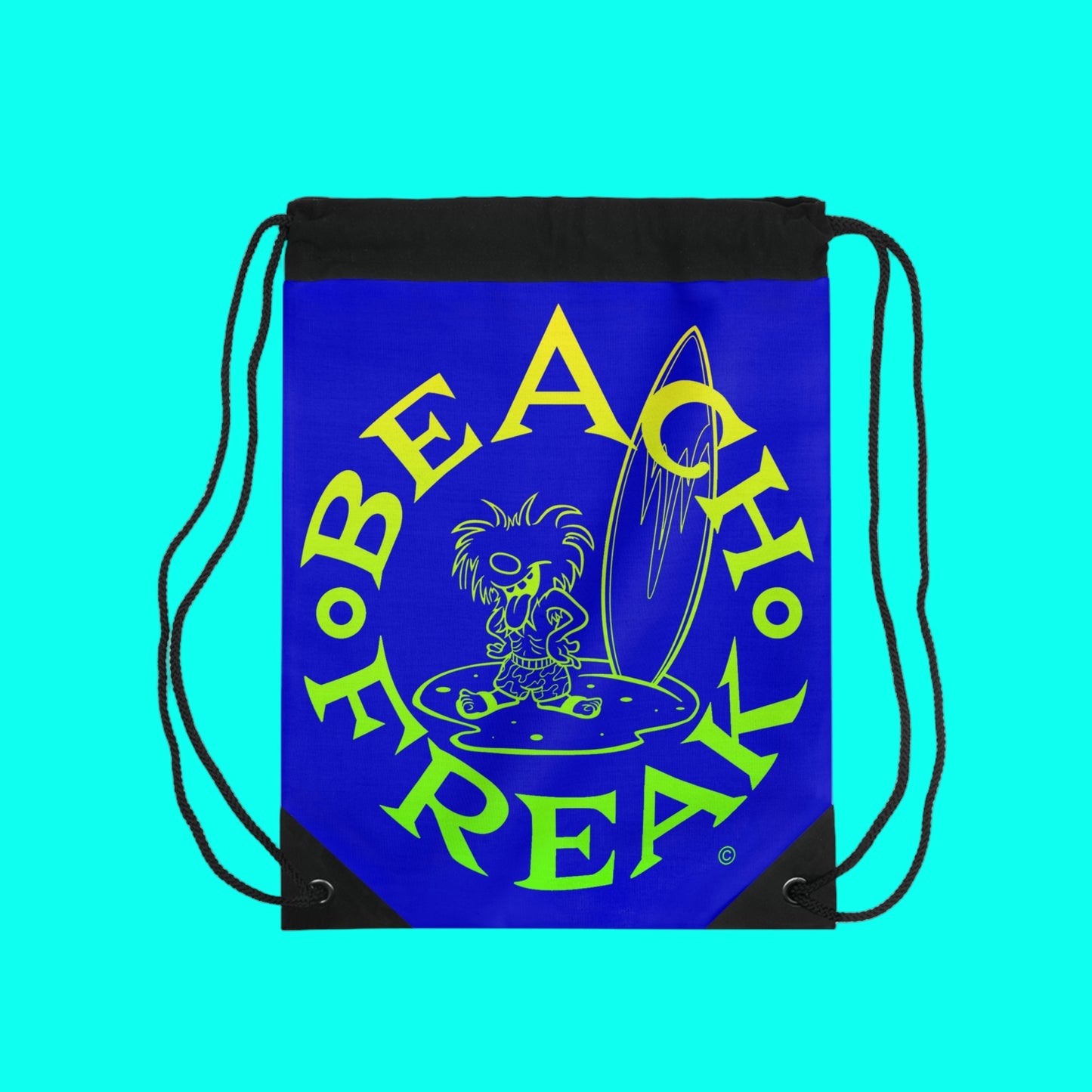 LIME 'N' YELLOW BEACH FREAK© Drawstring Bag