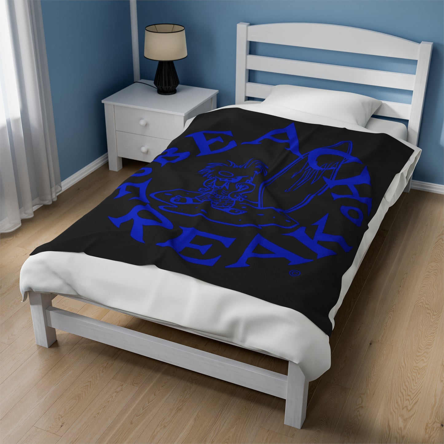 BLUE BEACH FREAK© Velveteen Plush Blanket
