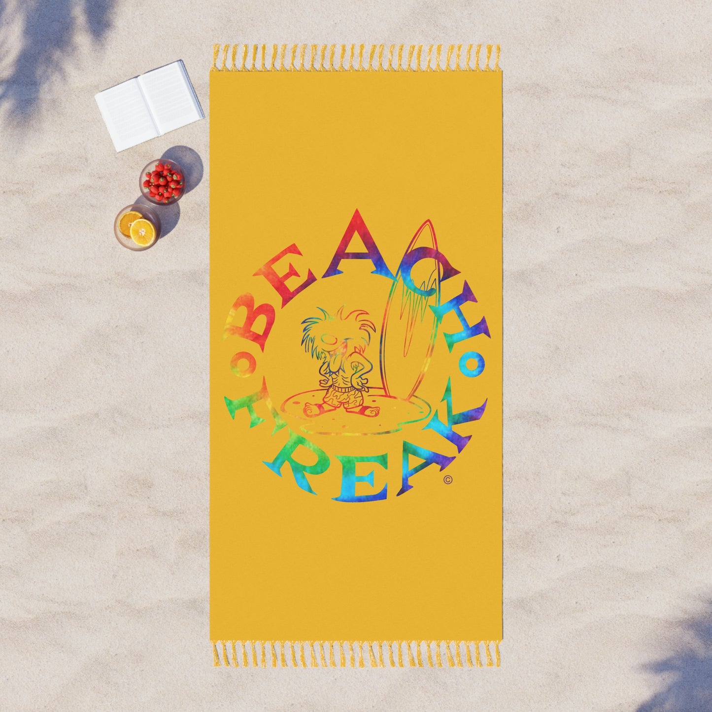 TIE-DYE BEACH FREAK© Boho Beach Blanket