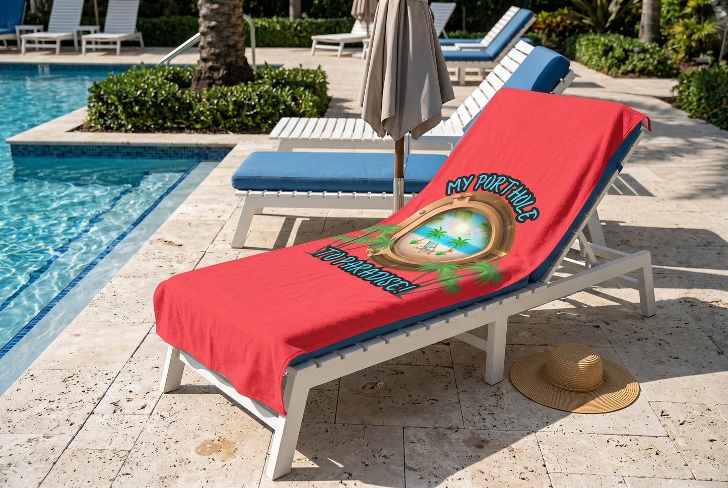 MY PORTHOLE TO PARADISE! - BEACH FREAK© Mink-Cotton Towel