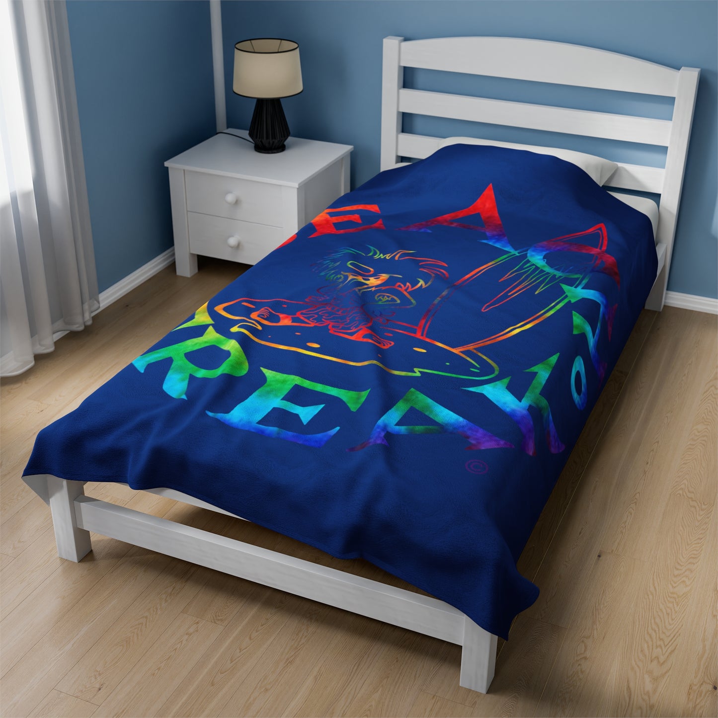TIE-DYE BEACH FREAK© Velveteen Plush Blanket