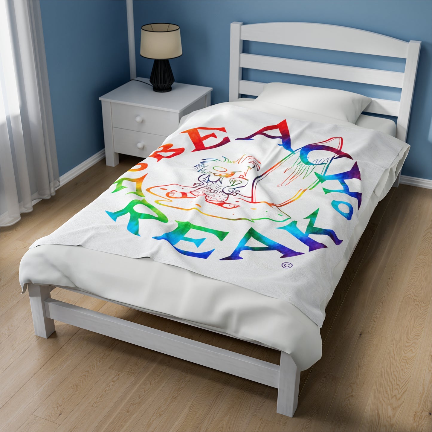 TIE-DYE BEACH FREAK© Velveteen Plush Blanket