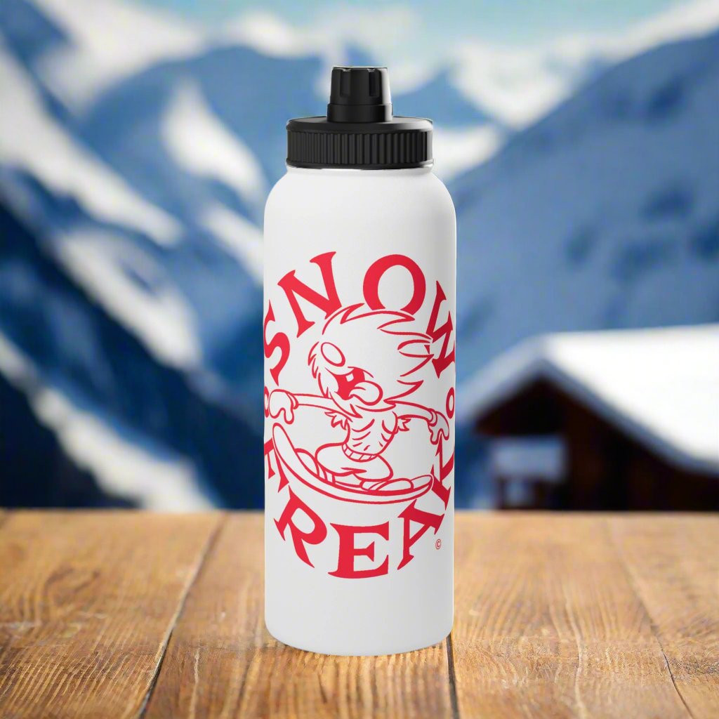 neon red SNOW FREAK© Stainless Steel Water Bottle