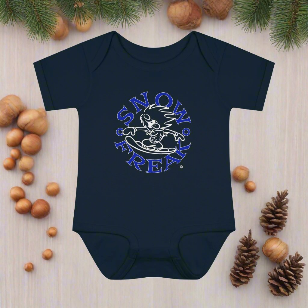 BLUE & WHITE SNOW FREAK© Baby Rib Bodysuit