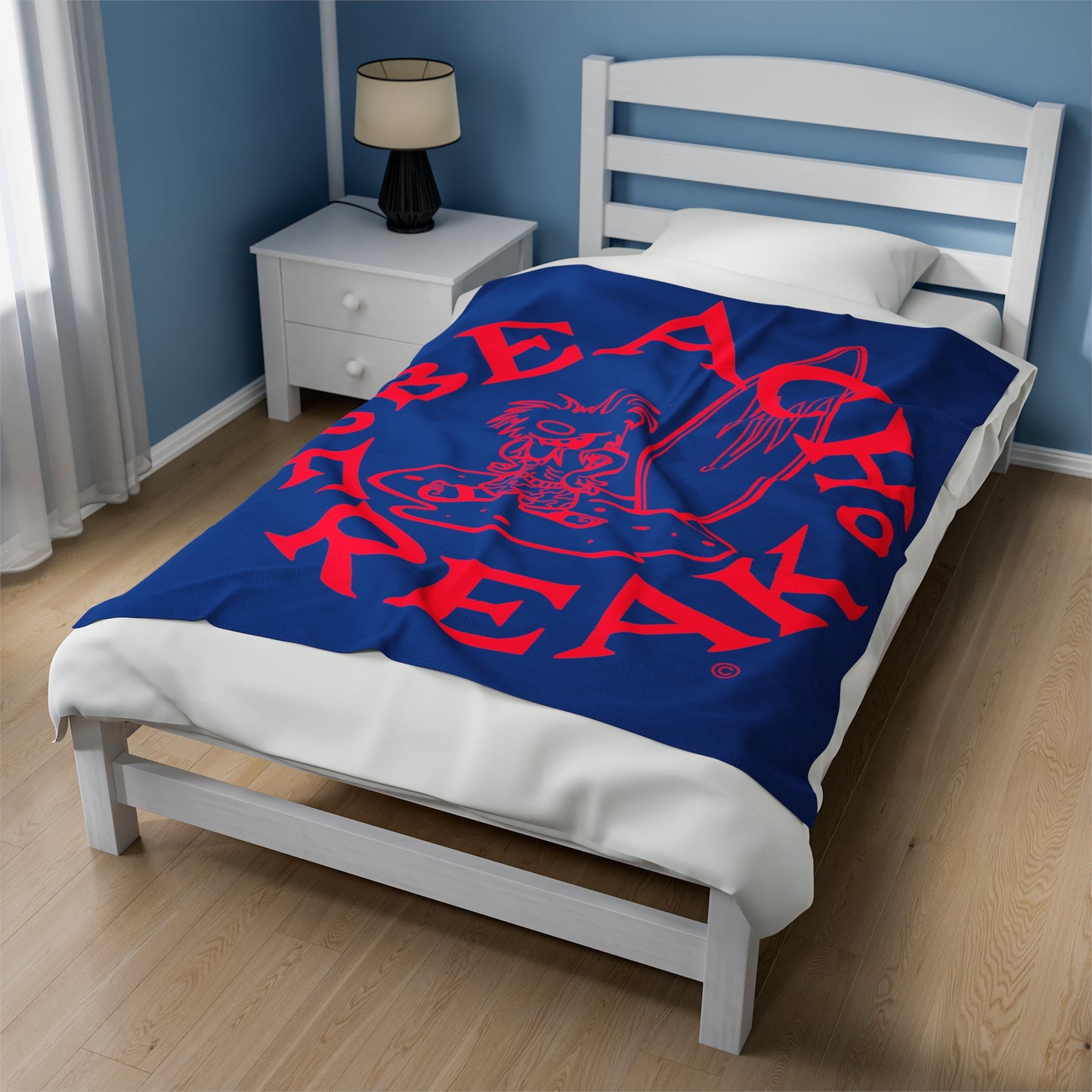 NEON RED BEACH FREAK© Velveteen Plush Blanket