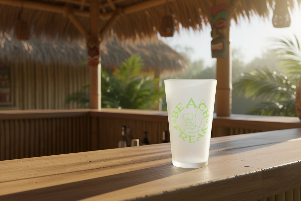 LIME BEACH FREAK© Frosted Pint Glass