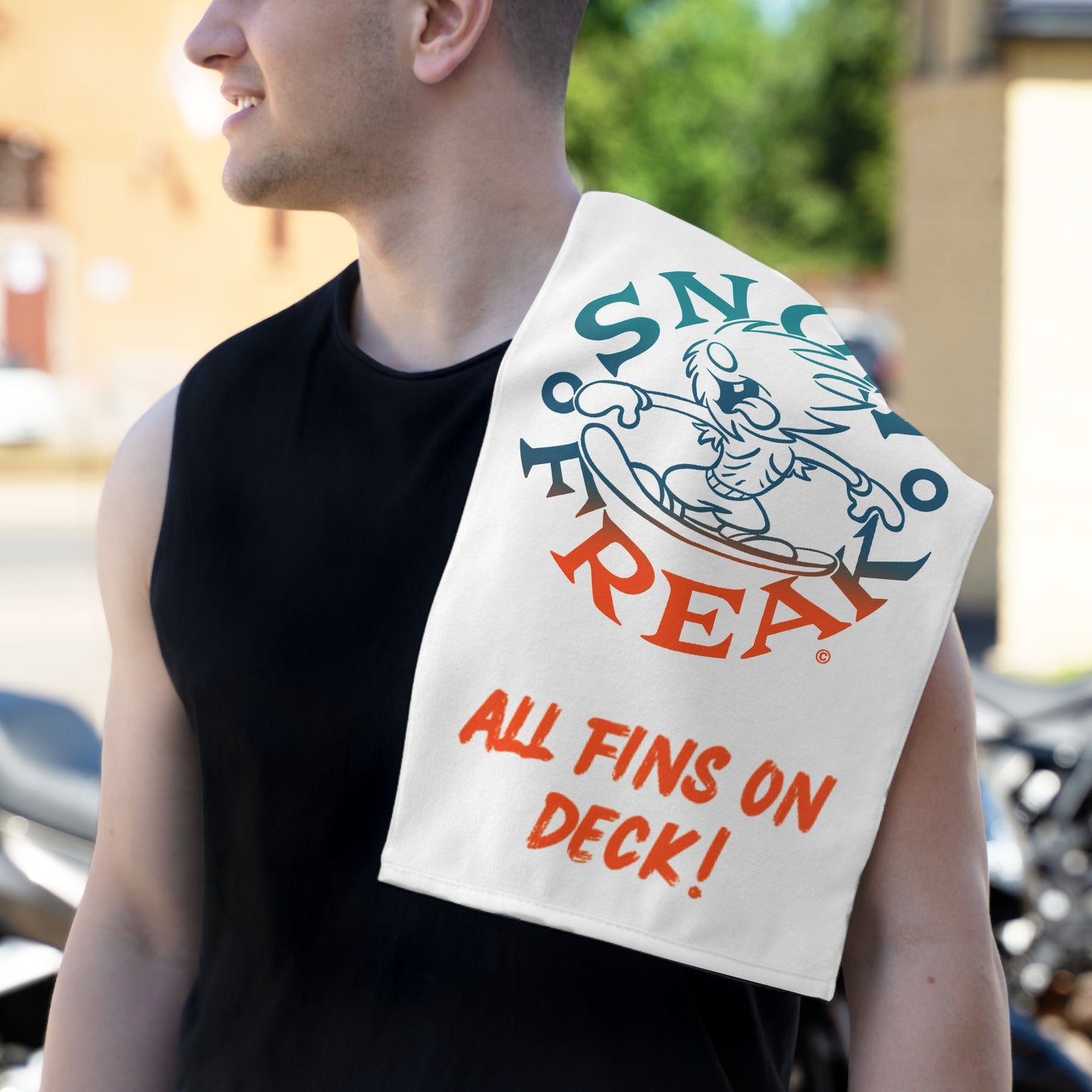SNOW FREAK© 'ALL FINS ON DECK!' Rally Towel - Miami