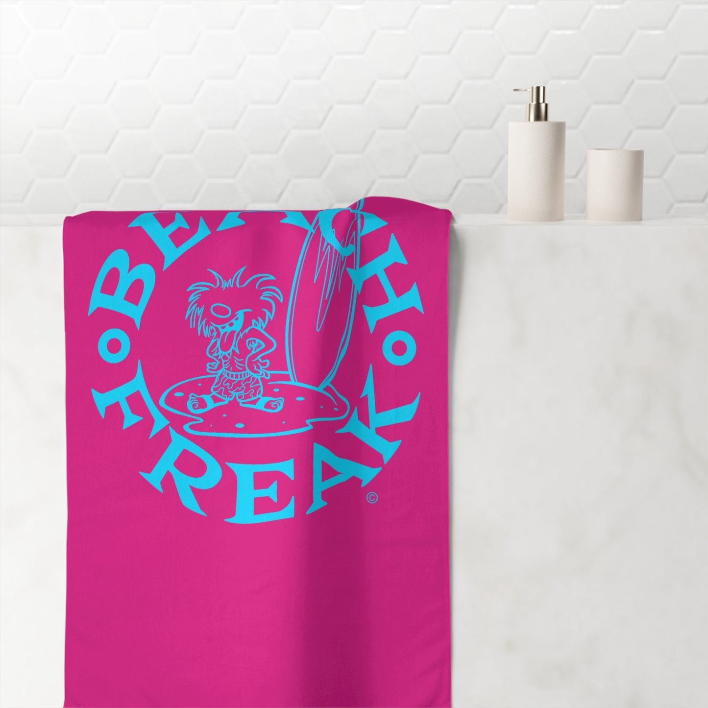 NEON BLUE BEACH FREAK© Mink-Cotton Towel