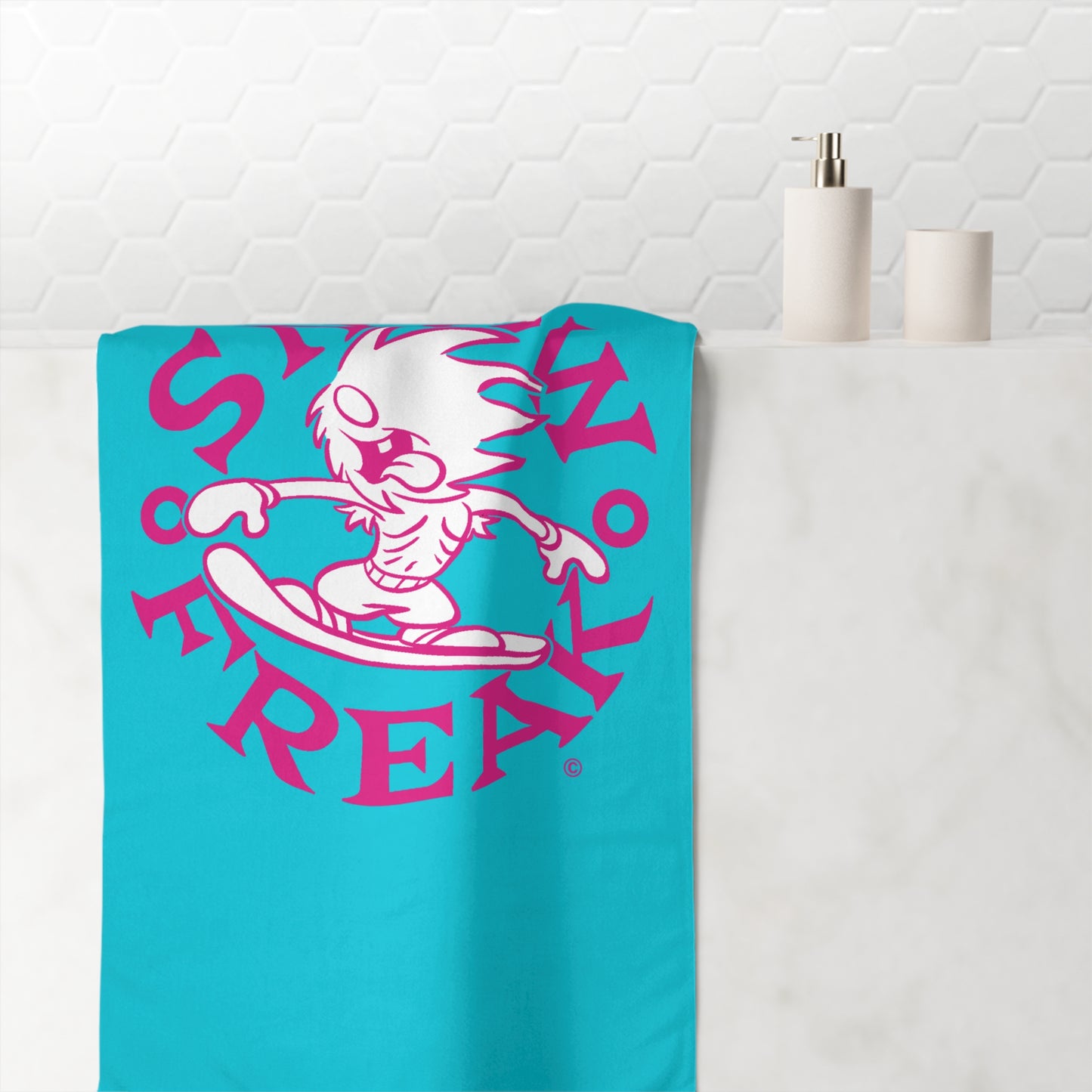 FROSTY PINK SNOW FREAK© Mink-Cotton Towel