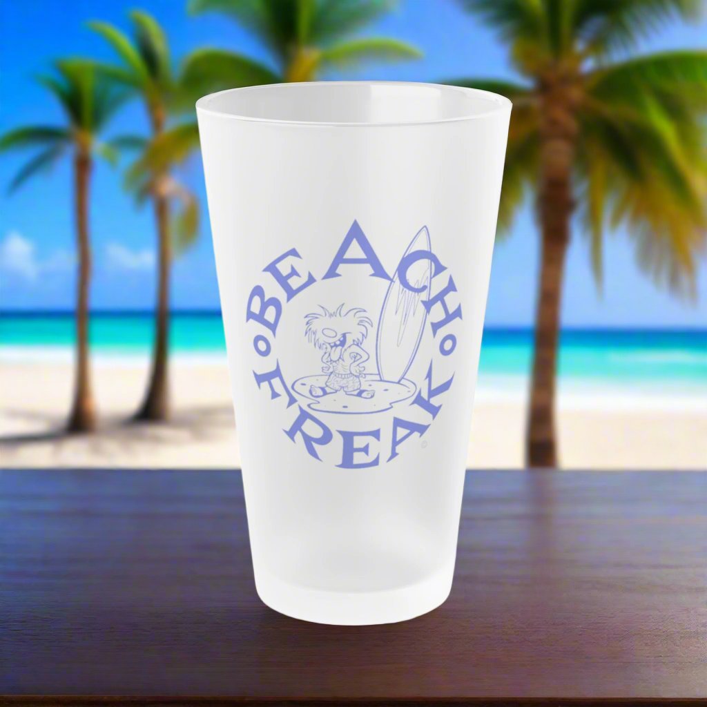 BLUE BEACH FREAK© Frosted Pint Glass
