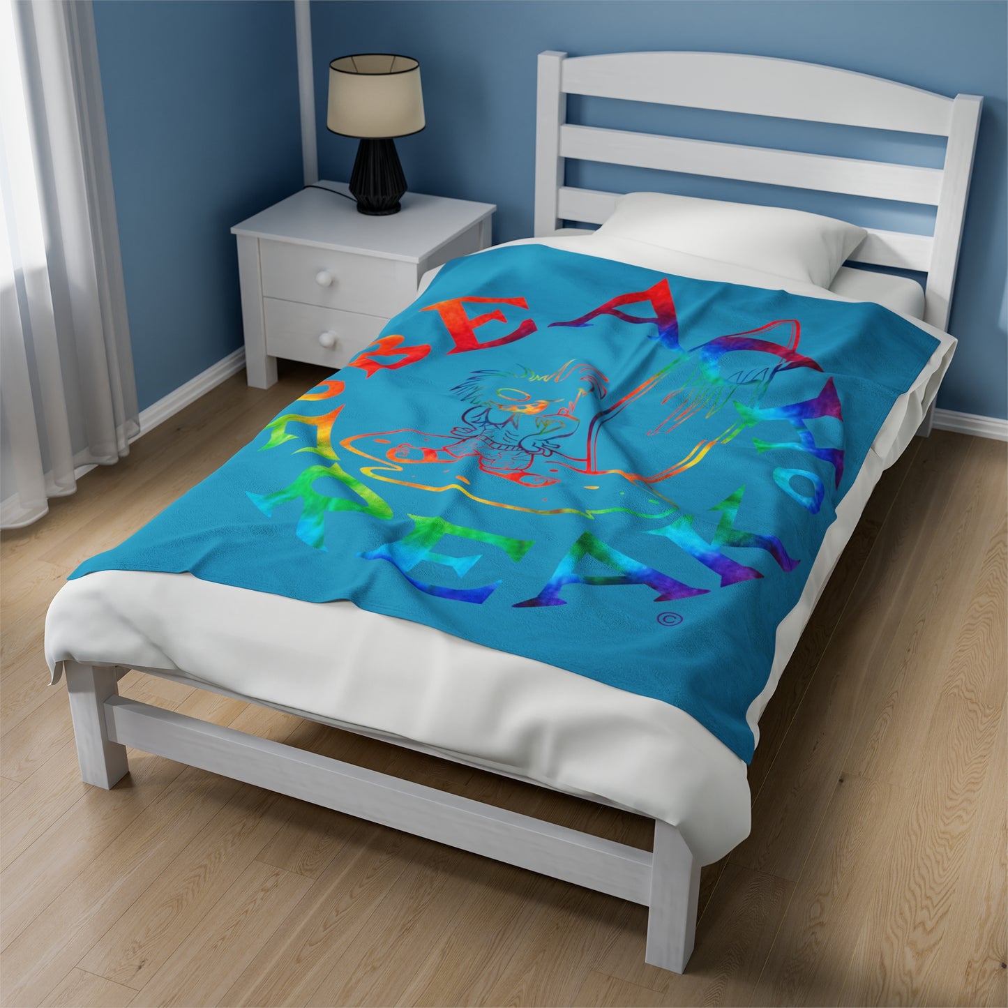 TIE-DYE BEACH FREAK© Velveteen Plush Blanket