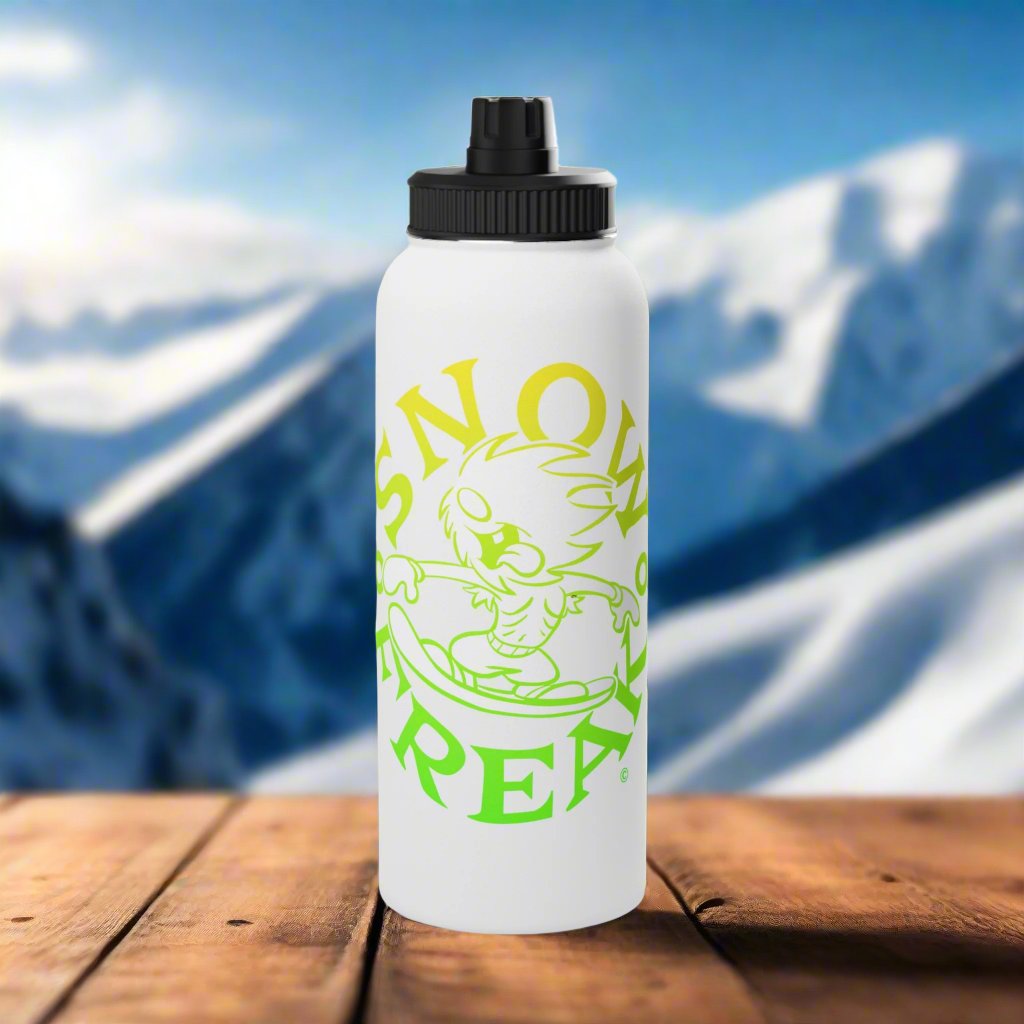 LIME N' YELLOW SNOW FREAK© Stainless Steel Water Bottle