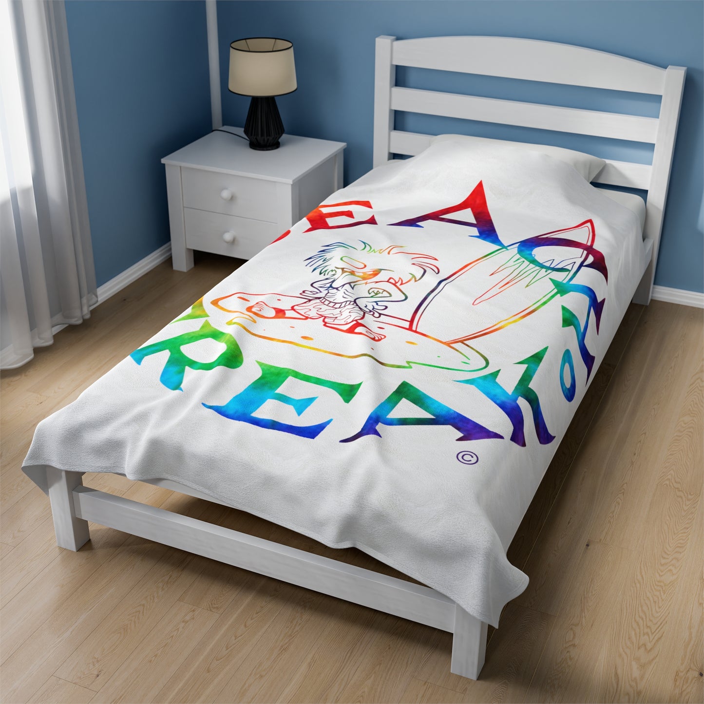TIE-DYE BEACH FREAK© Velveteen Plush Blanket