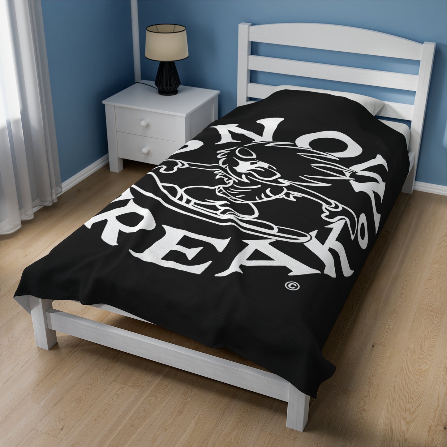 WHITE SNOW FREAK© Velveteen Plush Blanket