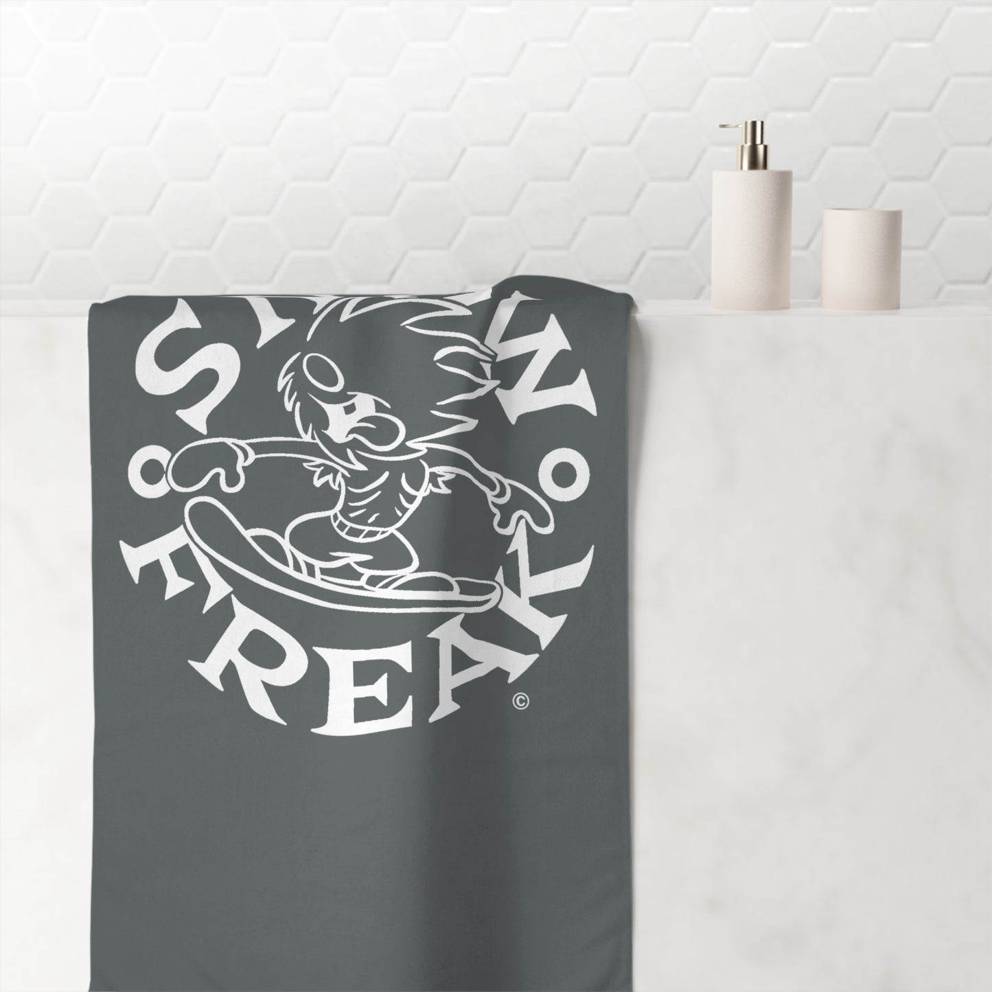 WHITE SNOW FREAK© Mink-Cotton Towel