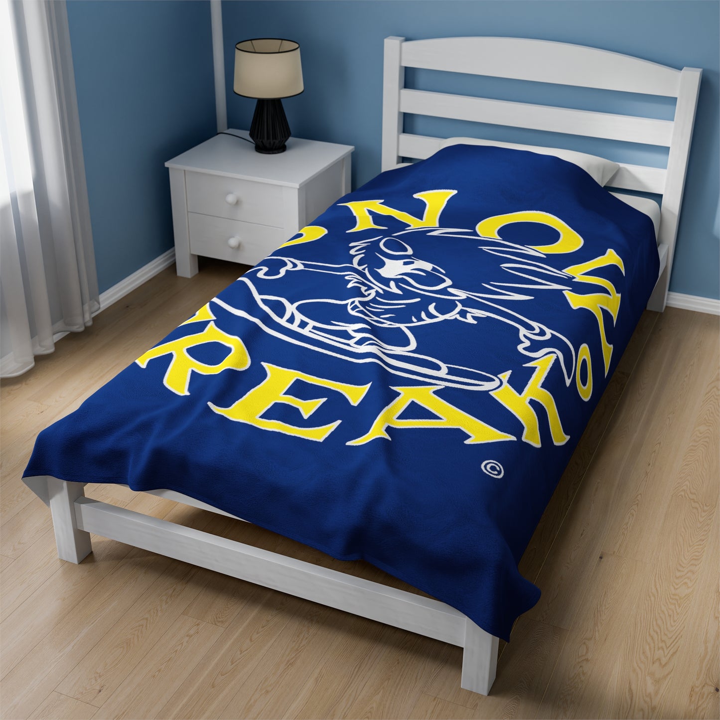 YELLOW N' WHITE SNOW FREAK© Velveteen Plush Blanket